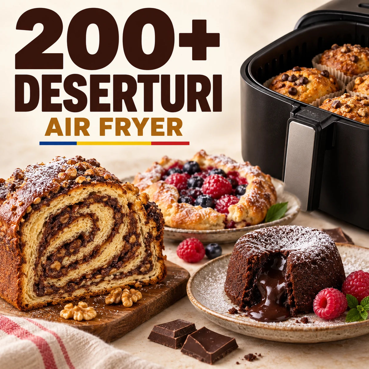 200 de deserturi – fără zahăr adăugat + air fryer